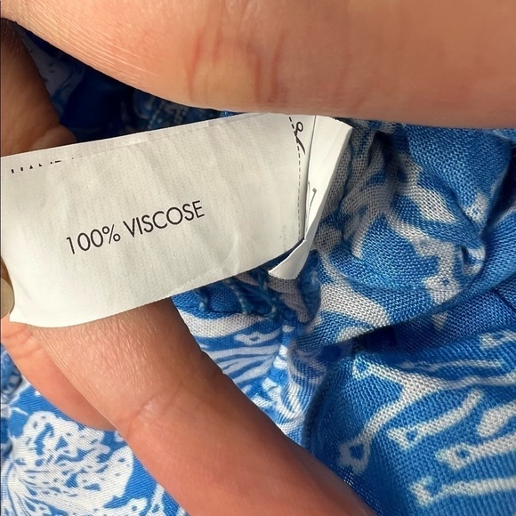 Poupette St. Barth Beline Fringe Tank Dress Blue size M - Picture 3 of 4